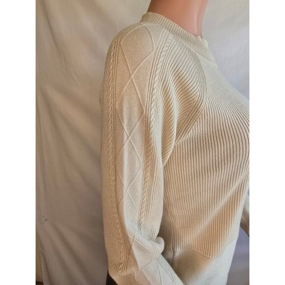 Guess Meilody Long Sleeve Sweater Vanilla Blush Sz L - Picture 4 of 10
